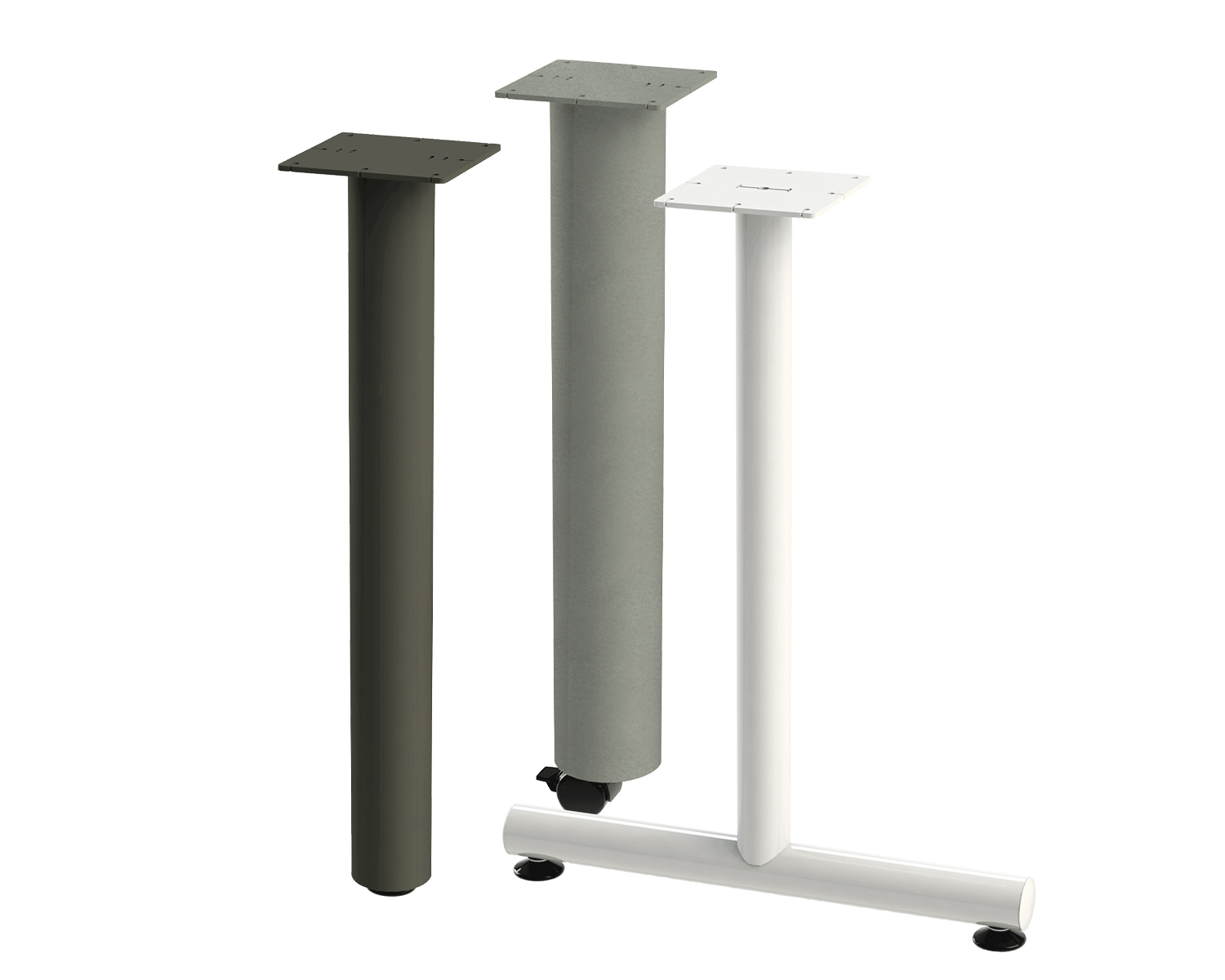 Feature_TubeLegs_sm electric adjustable height desk base benching unit from US based supplier